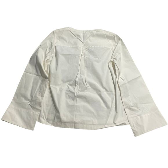 BLDWN Kai Long Sleeve 100% Cotton Blouse Top Women Medium 26W0121002 Optic White - Picture 6 of 8